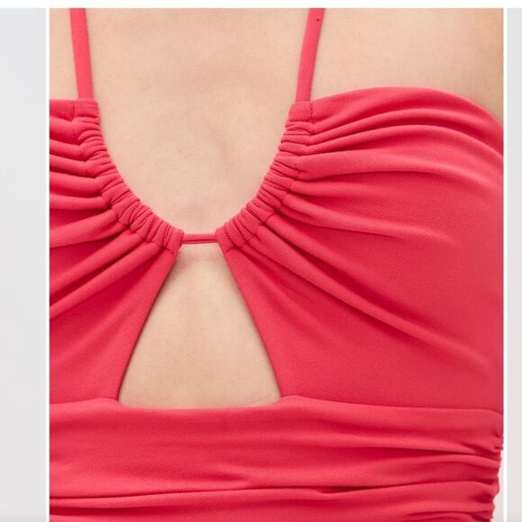 Susana Monaco U Gathered Tie Maxi Dress in Navy NWOT SMALL - Picture 7 of 11